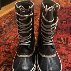 Sorel 1964 Premium CVS Black/Fossil Women's Waterproof Snow Boots Size 7.5